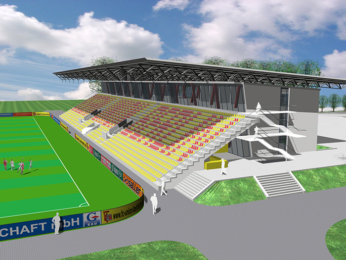 STADION UNION BERLIN + + + ANSICHT TRIBÜNE